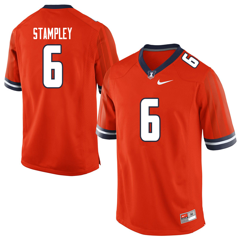 Men #6 Dominic Stampley Illinois Fighting Illini College Football Jerseys Sale-Orange